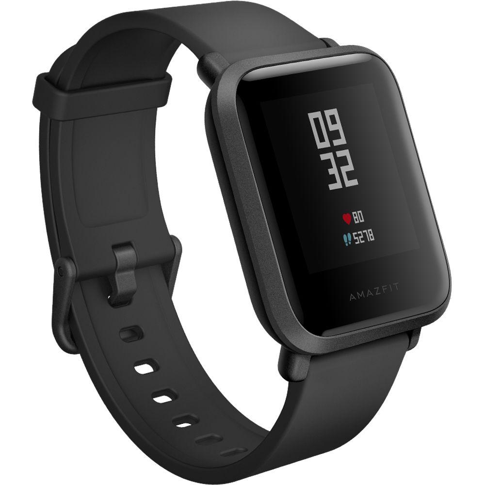 Amazfit Bip Smartwatch (Onyx Black, Black Silicone Band)